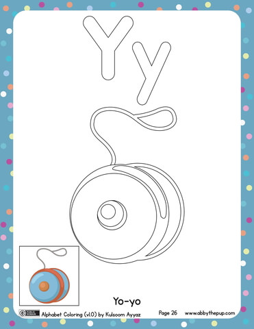 Y Is For Yo Yo Coloring Page